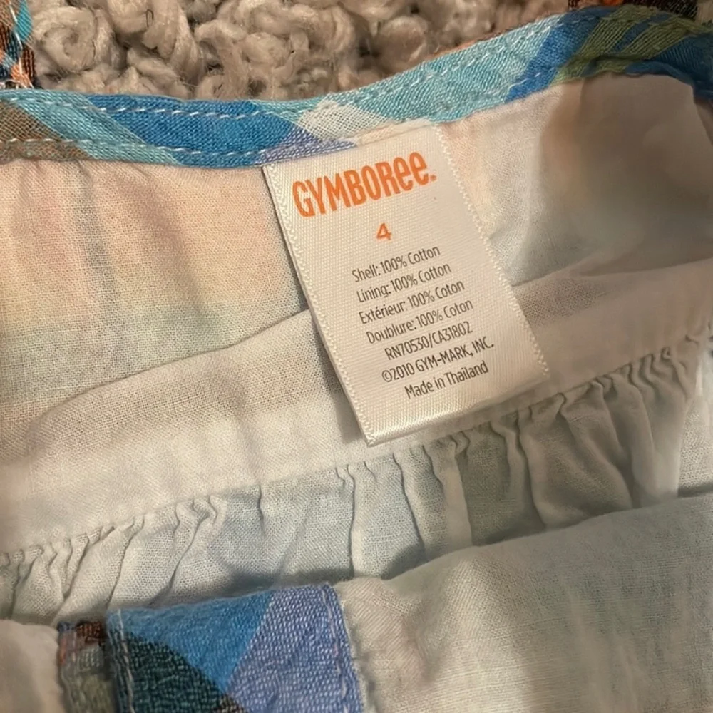 2011 Gymboree “Tropical Bloom” Plaid Gauze Dress, Size 4